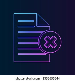 delete a document file with the sign of the cross nolan icon. Simple thin line, outline vector of web, minimalistic icons for UI and UX, website or mobile application