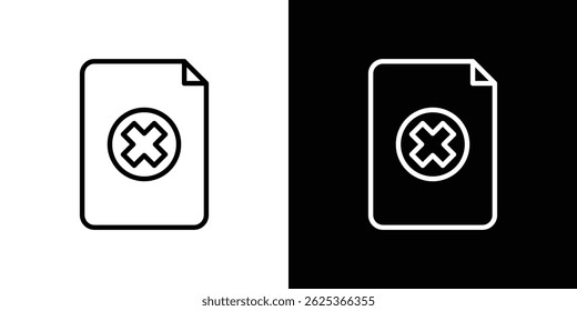 Delete Document icon concept stroke on white background