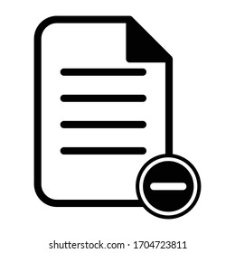Delete document icon glyph vector design