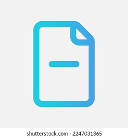 Delete document icon in gradient style, use for website mobile app presentation