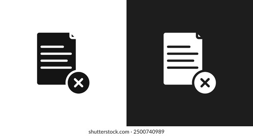 Delete Document icon line art vector