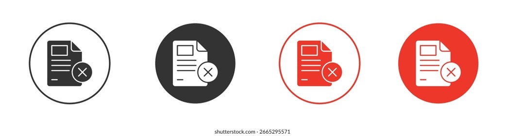 Delete Document icon for logo, vector sign symbol for design