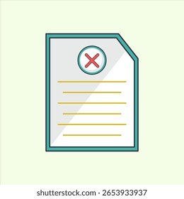 Delete Document icon. icon related to design elements. suitable for web site, app, user interfaces,element, printable etc. flat icon style. simple vector design editable