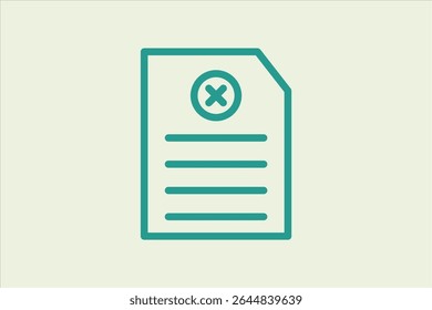 Delete Document icon. icon related to UI elements. suitable for web site, app, user interfaces,element, printable etc. line icon style. simple vector design editable