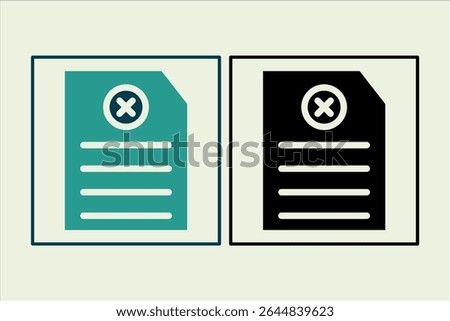 Delete Document icon. icon related to UI elements. suitable for web site, app, user interfaces,element, printable etc. solid icon style. simple vector design editable