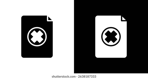 Delete Document icon symbols. Vector illustration.