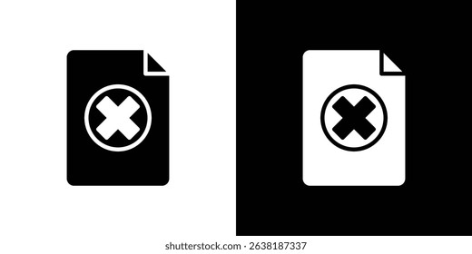 Delete Document icon symbols. Vector illustration.