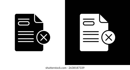 Delete Document icon symbols. Vector illustration.