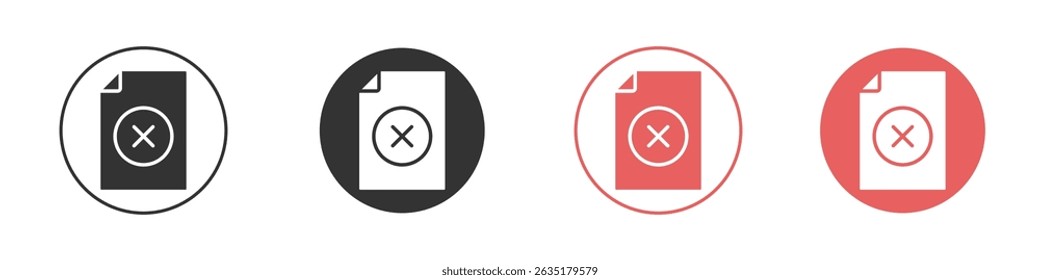 Delete Document icon vector design template simple and clean style