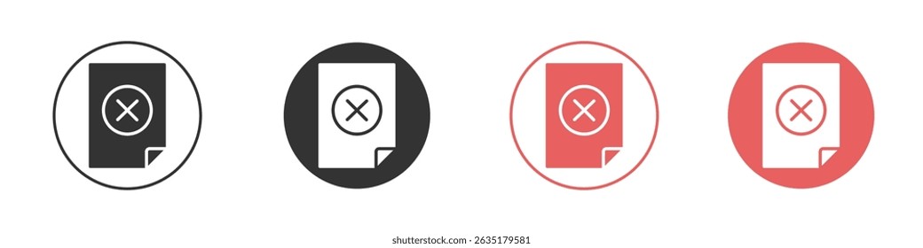 Delete Document icon vector design template simple and clean style