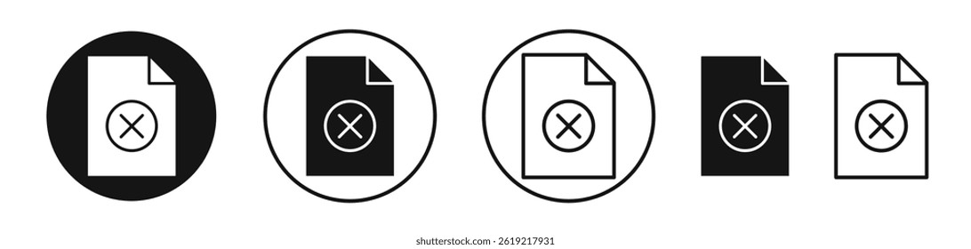 Excluir ícones do documento definidos em preto sólido e estilo de linha de traçado