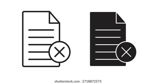Excluir ícones do documento vetores de sinal. adequado para web, app, infográfico, etc