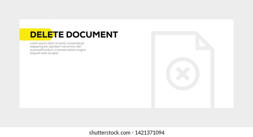 DELETE DOCUMENT AND ILLUSTRATION ICON CONCEPT