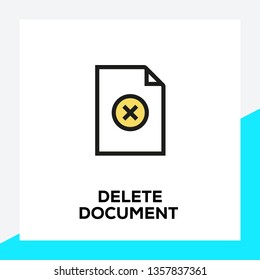 DELETE DOCUMENT LINE ICON SET