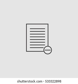 delete document outline icon illustration, can be used for web  and mobile design