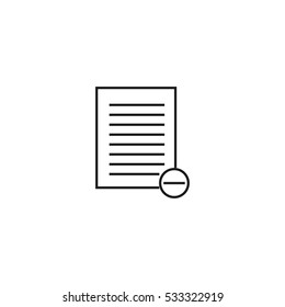 delete document outline icon illustration, can be used for web  and mobile design