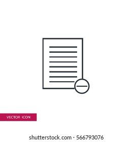 delete document outline icon illustration, can be used for web  and mobile design