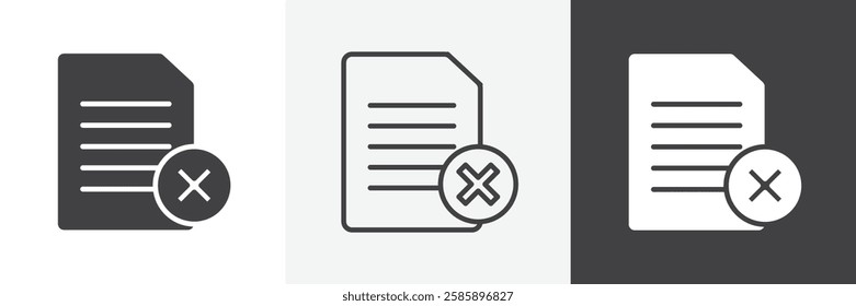 Delete Document vector icons collection graphic designs for ui designs