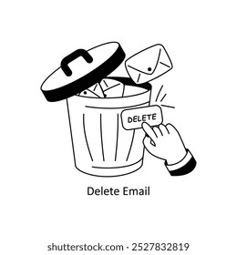Borrar Ilustración de estilo de conceptos de correo electrónico. Archivo EPS 10