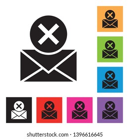 Delete Email Icon with Different Color Background