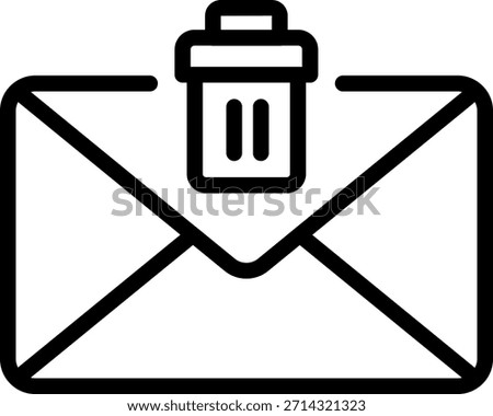 Delete Email Icon: Envelope with Trash Can Symbol