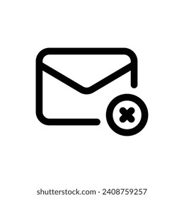 Delete Email icon in trendy outline style isolated on white background. Delete Email silhouette symbol for your website design, logo, app, UI. Vector illustration, EPS10.