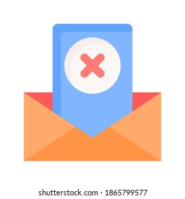 delete email icon vector illustration. delete email icon flat design.