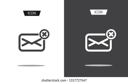 Delete email icon vector isolated on white background.