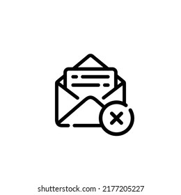 Borrar el icono de la línea de correo electrónico. Icono de borrado