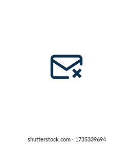 Delete Email - Pictograph | Line Icon