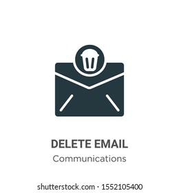 Delete email vector icon on white background. Flat vector delete email icon symbol sign from modern communications collection for mobile concept and web apps design.