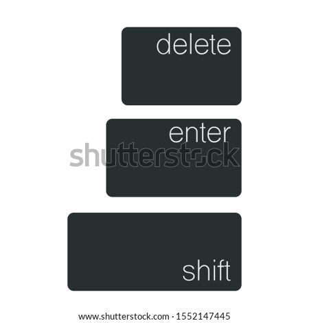 delete enter shift buttons vector
