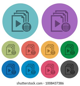 Delete entire playlist darker flat icons on color round background