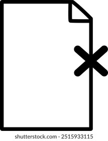 Ícone Excluir documento de arquivo. Ícone de documento rejeitado. Design de vetor substituível.
