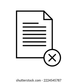delete file or document icon vector
