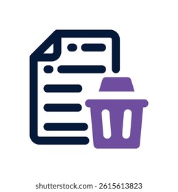 delete file dual tone icon. Sleek and modern vector icon for websites, mobile apps, marketing materials, and corporate design. Fully scalable and ready to use.