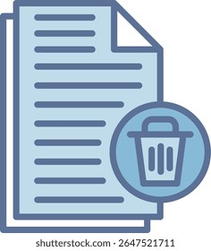 Excluir arquivo preenchido ícone de tom azul