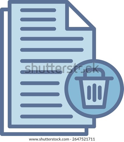 Delete File Filled Blue Tone Icon