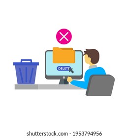 Delete File Flat Illustration Vector Graphic