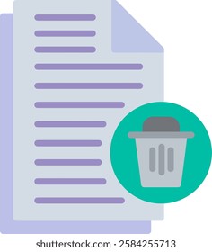 Delete File Flat Illustration Vector Design