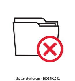 delete file folder concept- vector illustration