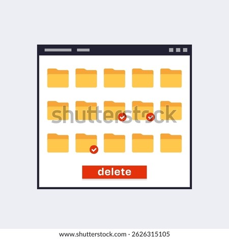 delete file folders vector ui design