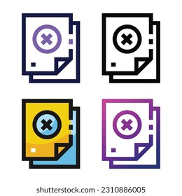 Delete file icon design in four variation color