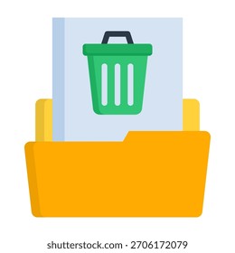 Delete File Icon Flat Style Vector Illustration