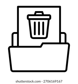 Delete File Icon Line Style Vector Illustration