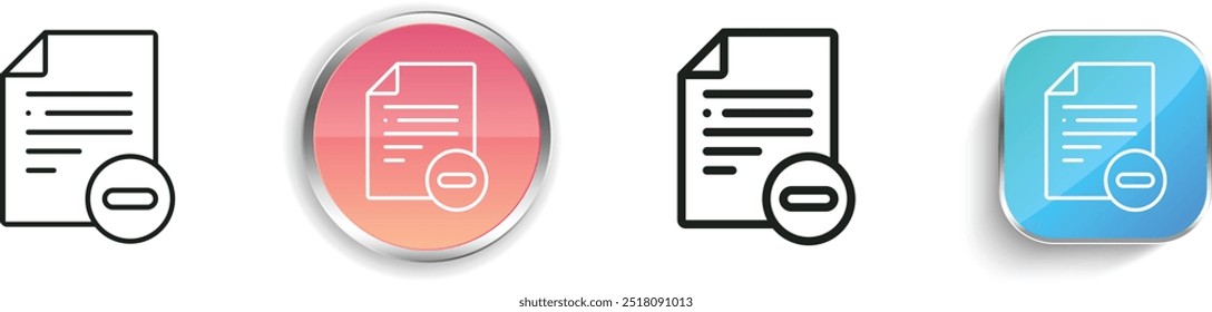 delete file icon. Thin Linear, Regular and Button Style Design Isolated On White Background