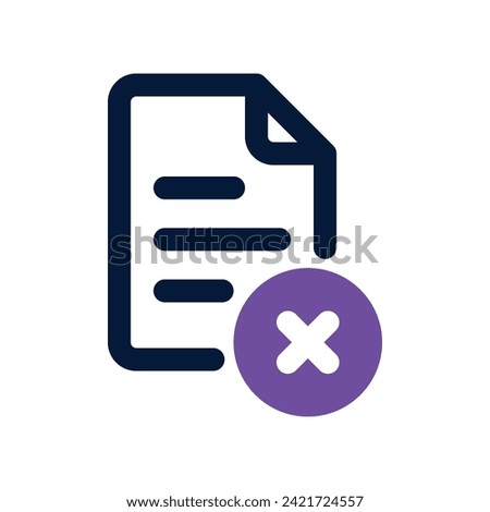 delete file icon. vector dual tone icon for your website, mobile, presentation, and logo design.