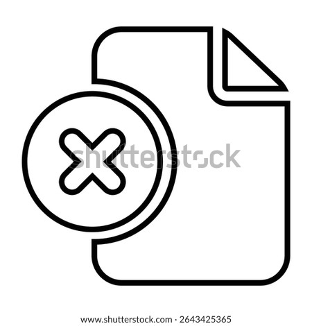 delete file line icon design. delete file thin black outline symbol vector illustration. editable stroke icon on transparent background.