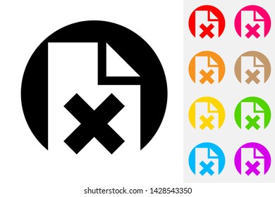 Delete File Negative Space Icon