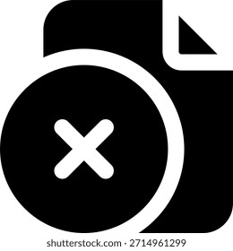 Icono de Vector de archivos de Borrar en estilo moderno, elimine el documento y la ilustración de administración de almacenamiento limpio. Icono de glifo